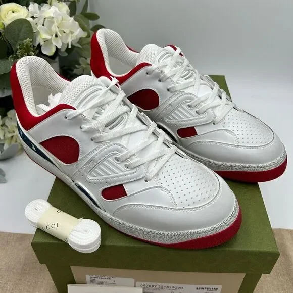 Men’s Gucci basket trainer sneakers size 9 made in Italy